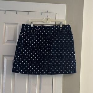 Stylish Navy Skort with Palm Print